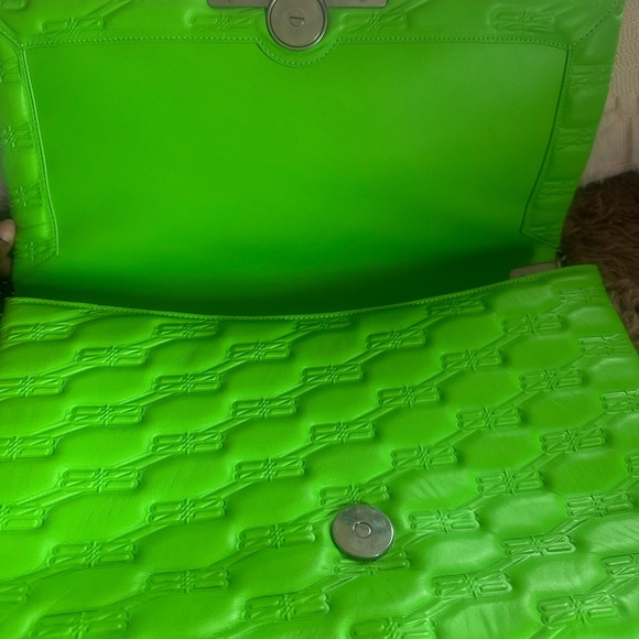 Balenciaga Bright Green Embossed Clutch - Picture 3 of 11